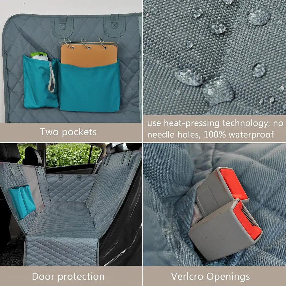 Waterproof Dog Travel Car Cover and Seatbelt