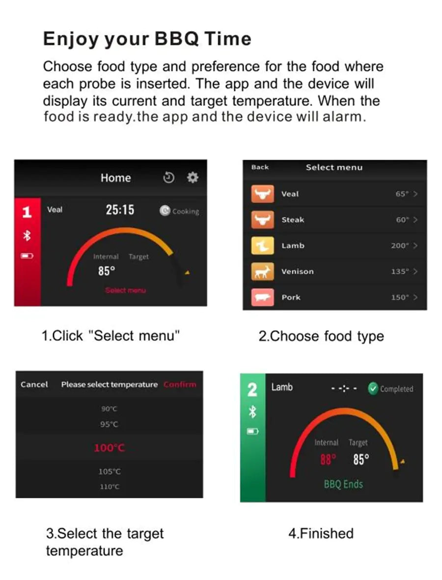 Wireless Double Probe Food Thermometer