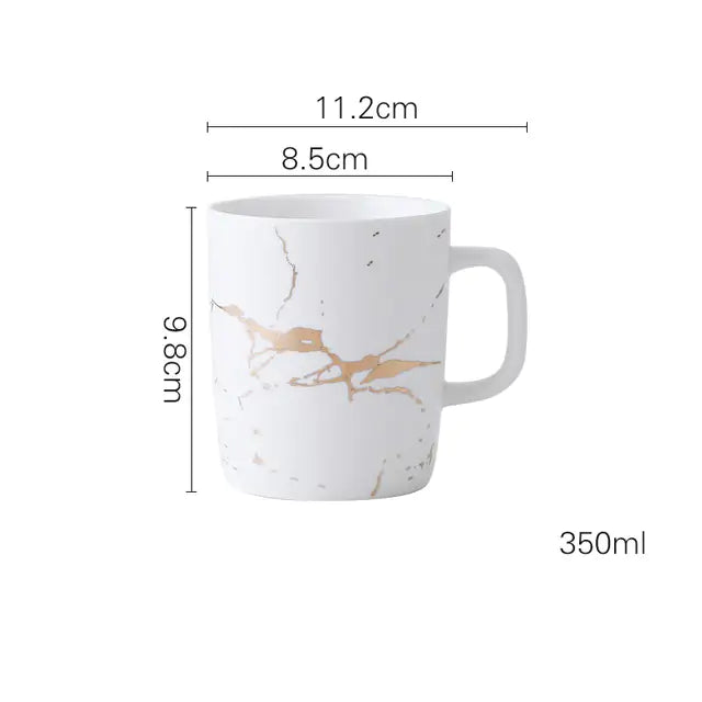 Marble and Gold Inlay Coffee Mugs