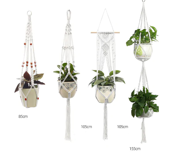 Set of 4 Macrame Plant Hangers