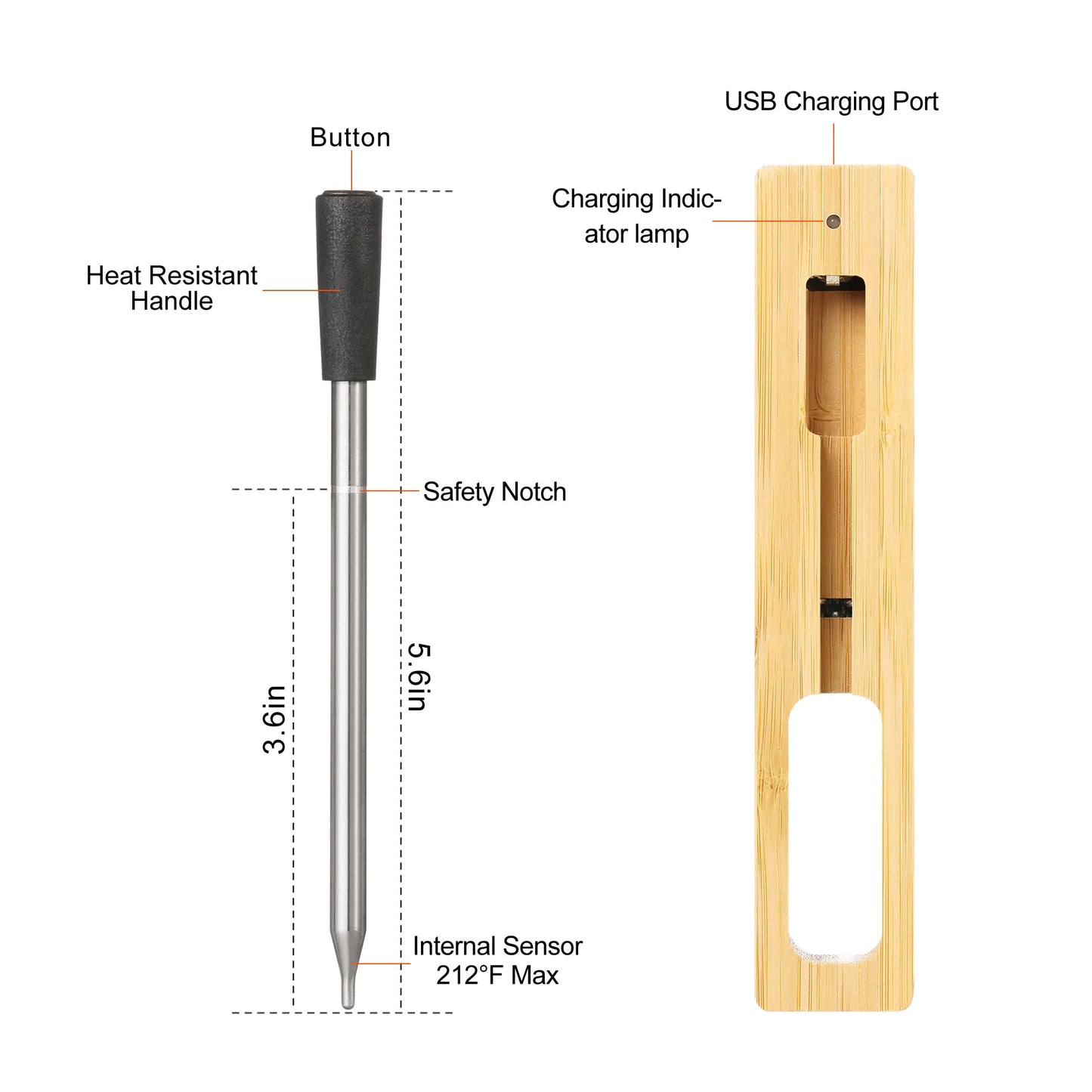 Wireless Double Probe Food Thermometer