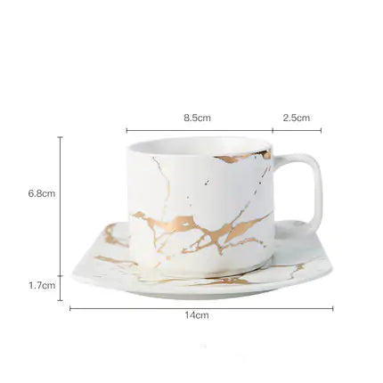 Marble and Gold Inlay Coffee Mugs