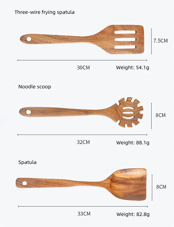 Teak Kitchenware Set- 7 Pieces