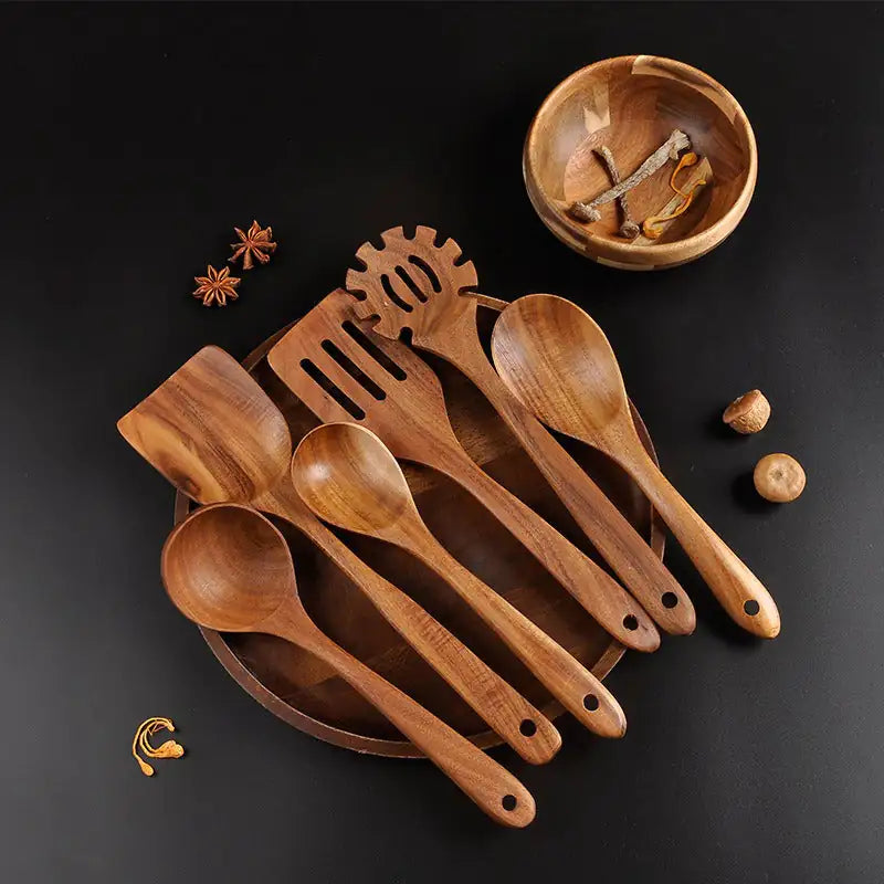 Teak Kitchenware Set- 7 Pieces