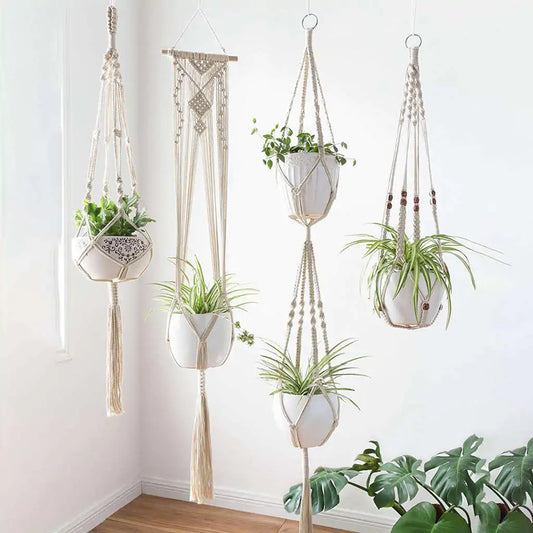 Set of 4 Macrame Plant Hangers