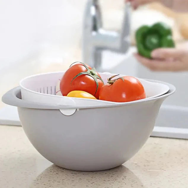 Produce Washing Basin and Strainer